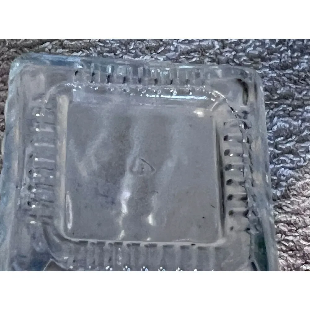 Vintage SQUARE Ribbed Clear Glass SALT and PEPPER Shaker Set - With Metal Lids
